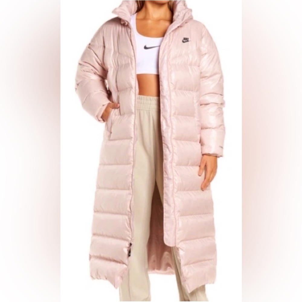 Nike Therma-FIT City Series Women's Long Down Parka in Rare Pink Oxford Size XL
